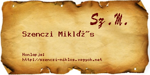 Szenczi Miklós névjegykártya