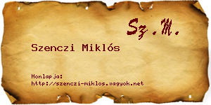 Szenczi Miklós névjegykártya