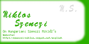 miklos szenczi business card